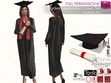 MI970150 Women's Close Front Graduation Gown Set FITMESH