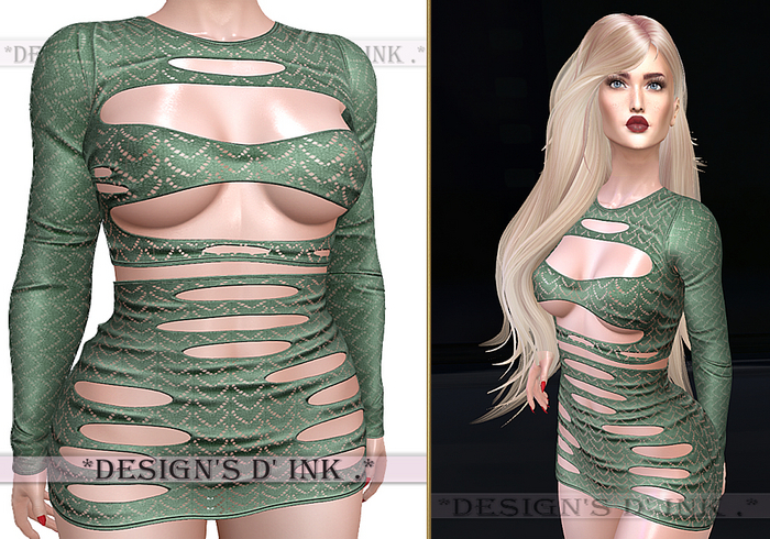 Ferry Dress Road Sign Green Lace