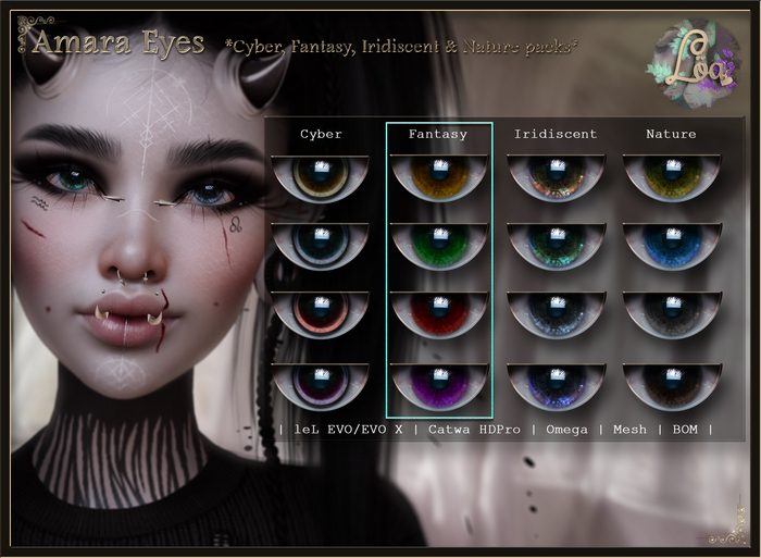 Loa - Amara Eyes ~Lelutka/HDPro/OMEGA/Mesh/BOM~ *Fantasy*