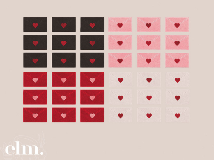 Elm. Valentines Decor//Heart Envelopes