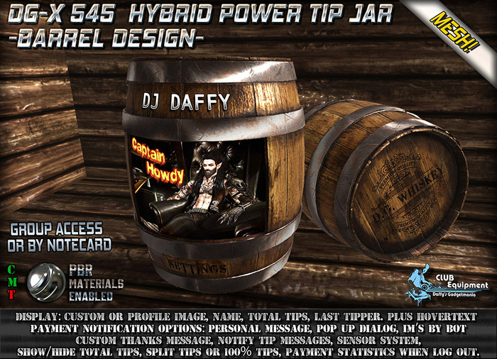 DG-T 545 Hybrid Tipjar -Barrel Design-