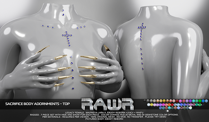 RAWR! Sacrifice Body Adornments TOP DEMO (add me)