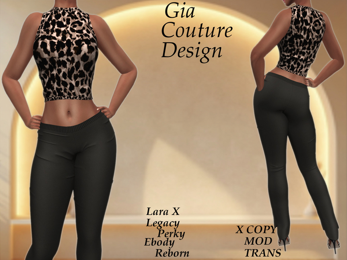 "GCD" Kaytie Leopard Print Top Nude