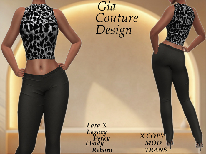 "GCD" Kaytie Leopard Print Top White