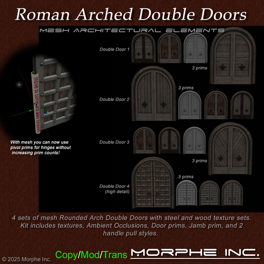 Roman arched Double doors (package)