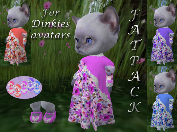 &MeoW& for DINKIES Outfit "Spring Flowers" with HUD (5 colors)