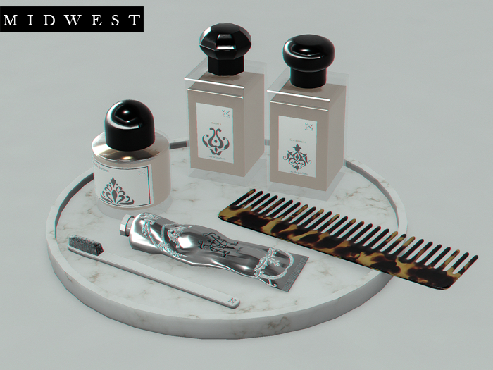 Midwest . Every Night . Tray, Toothbrush, Parfum