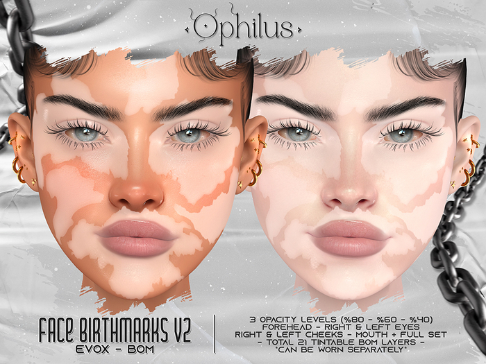 Second Life Marketplace - - Ophilus - Face Birthmarks V2 (EvoX - Bom)
