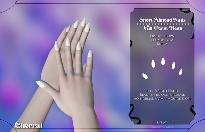 Chorrai - Short Almond Nails {Full Perm}