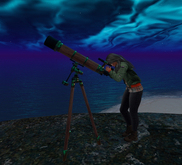 PBR Telescope, Wood, with pose PROMO