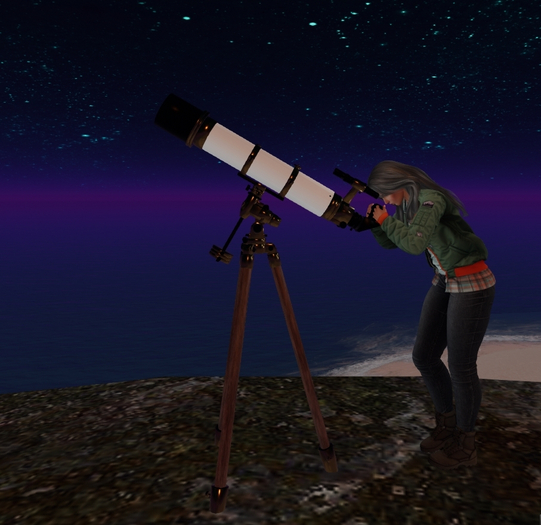 PBR Telescope, White, with pose PROMO