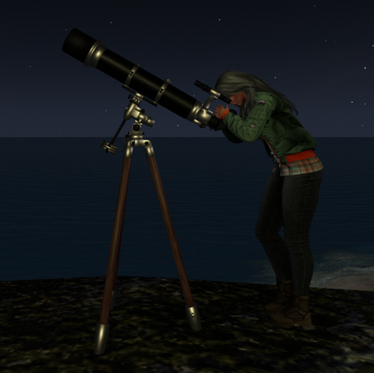 PBR Telescope, Black and silver, with pose PROMO