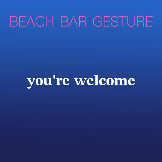 You're Welcome - EMOTE - BEACH BAR GESTURES