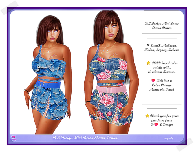 D.L Design Mini Dress Shana Denim