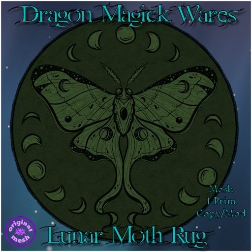 Dragon Magick Wares Lunar Moth Rug