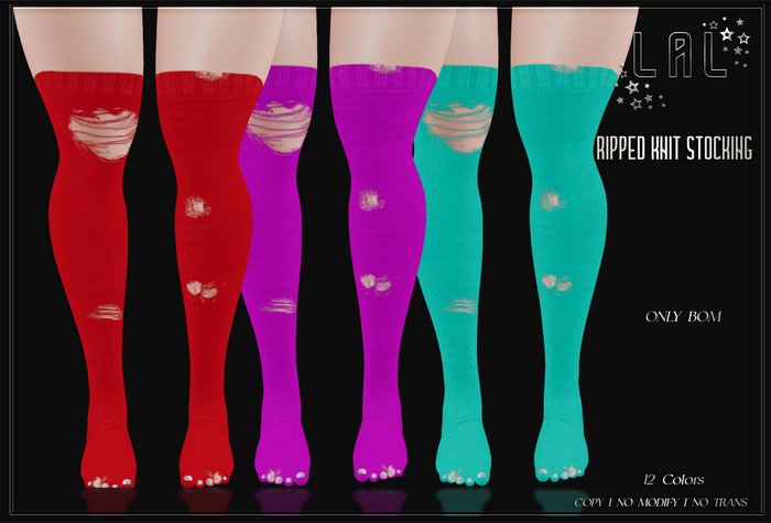 LAL-Ripped Knit Stocking Only Bom