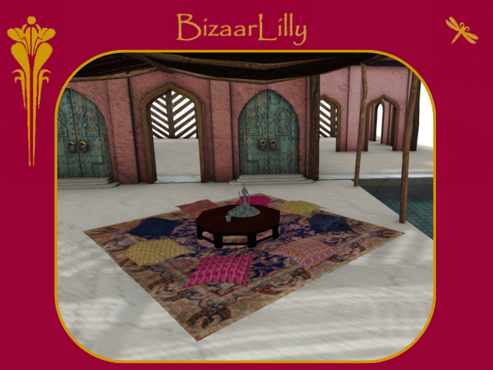 Teehra Table & Cushions Set ~ Midnight Berry Blush
