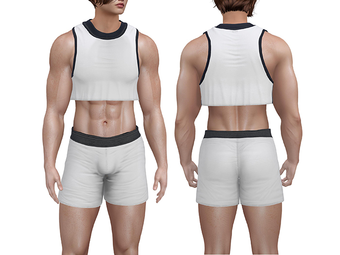 TwoSided Tank and shorts white