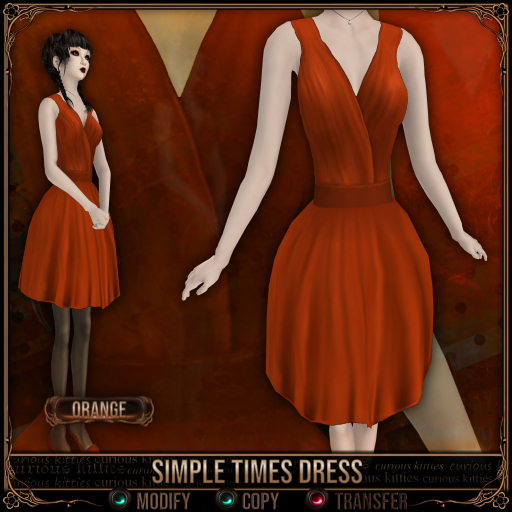=^.^= Simple Times Dress - Orange