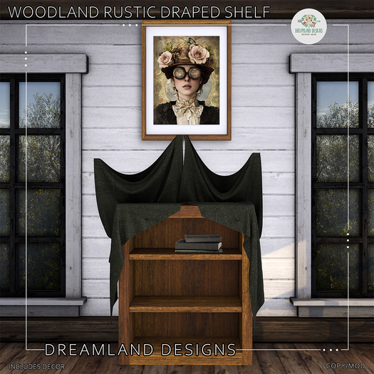DD Woodland Rustic Draped Shelf