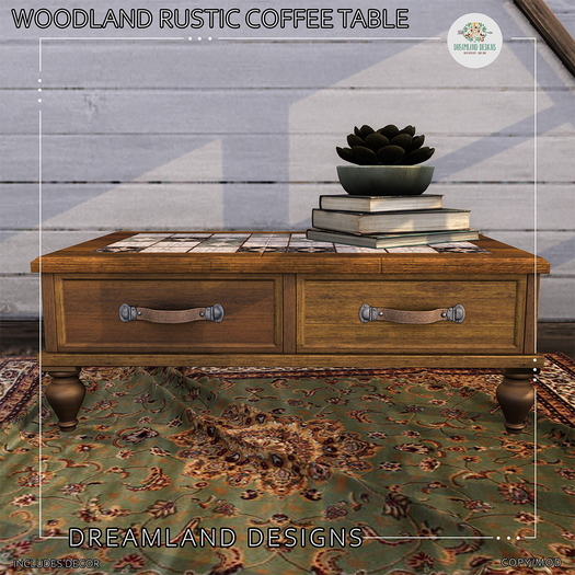 DD Woodland Rustic Coffee Table Set