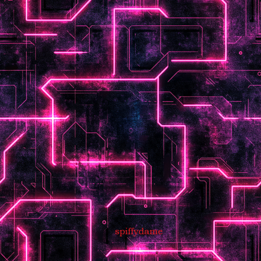 Pink Neon Cyberpunk Circuit Seamless Texture