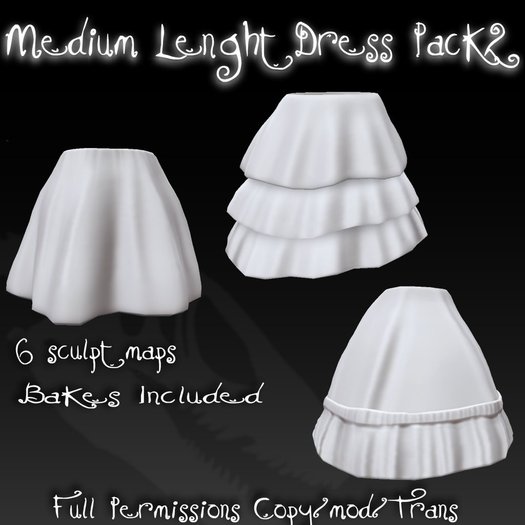 Second Life Marketplace - +Sculptasaur+ Medium Length Dress pack2