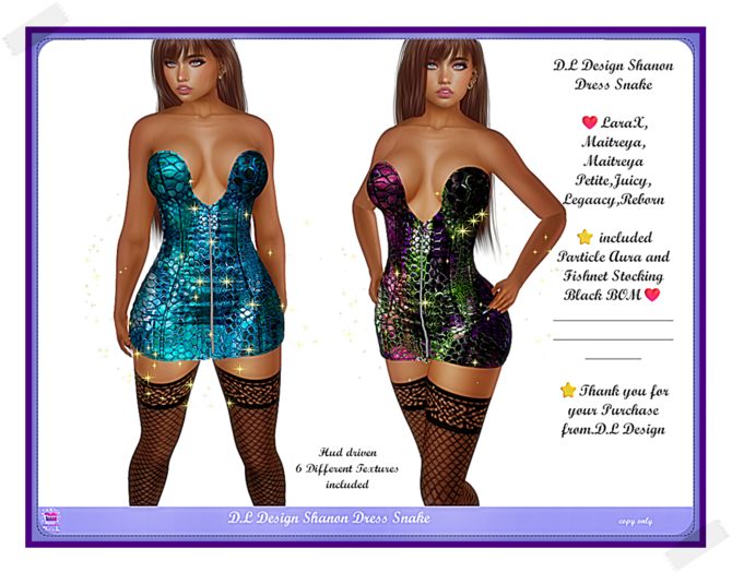 D.L Design Shanon Dress Snake
