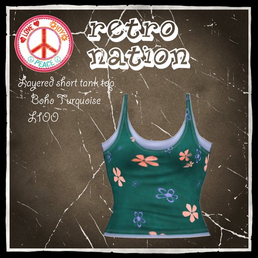 Retro Nation-layered tank top boho turquoise