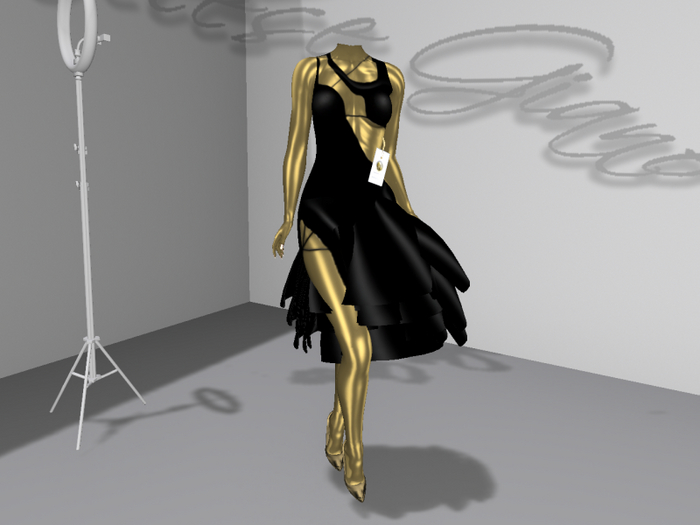 Naomi Latex Black Dress by Gelese Giano-