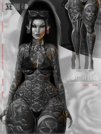 #Miss Black -  Fetish Goth  Blackwork  Universal [FEMALE]