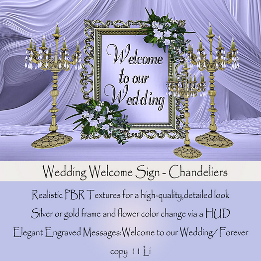 Wedding Welcome Sign -  Candelabra