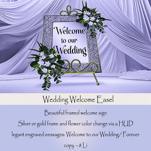 Wedding Welcome Sign Easel 