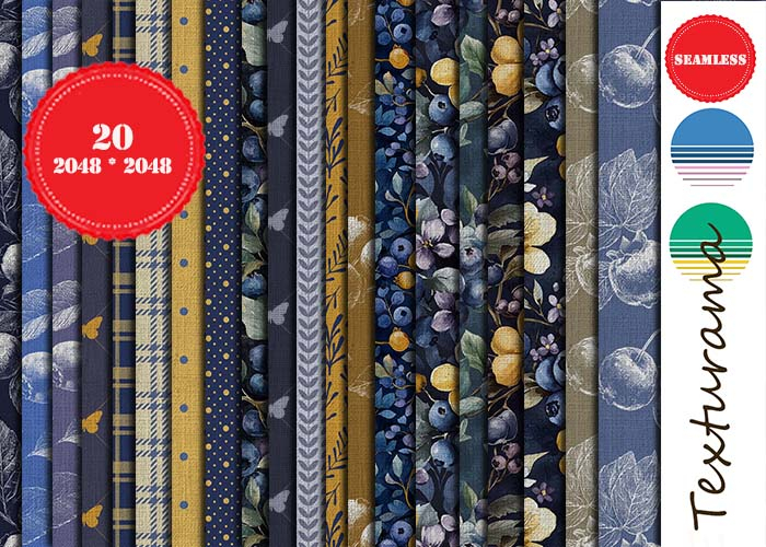 TEXTURE BLUEBERRY FABRIC 