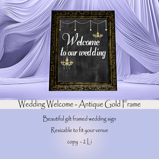 Wedding Welcome Sign - Antique Gold