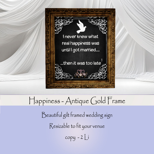 Happiness - Antique Gold Frame