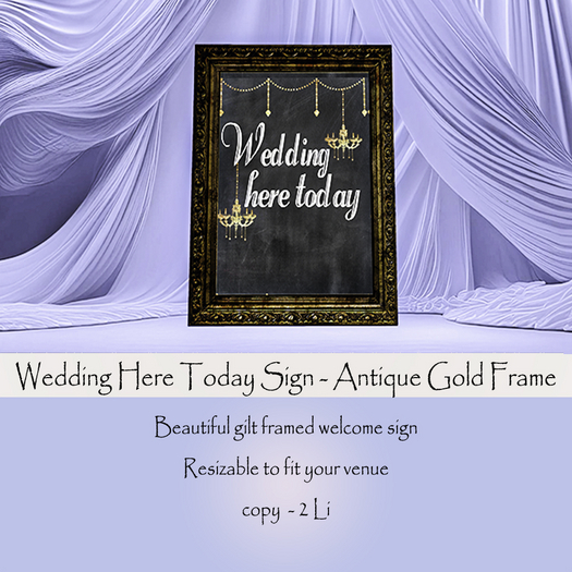 Wedding Here Today - Antique Gold  Frame