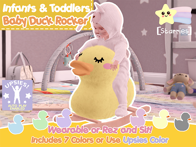 [Starries] Anywhere Baby Duck Rocker for Infants & Toddlers with AutoPlay