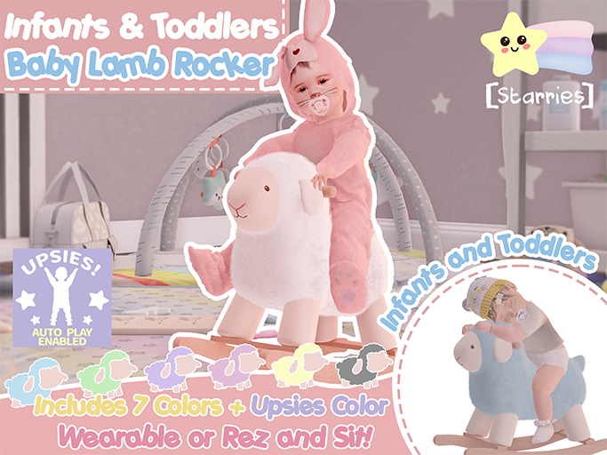 Second Life Marketplace - [Starries] Anywhere Baby Lamb Rocker Infants ...