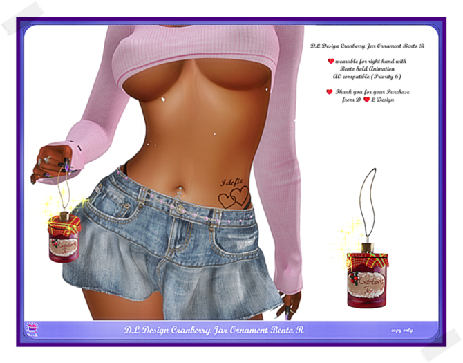 D.L Design Cranberry Jar Ornament Bento R