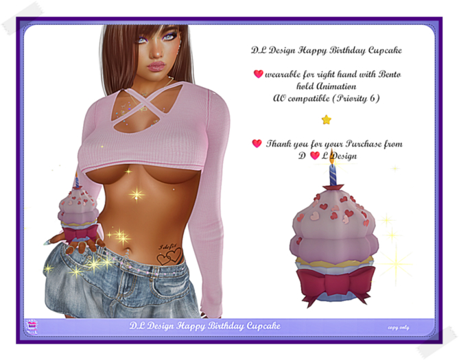 D.L Design Happy Birthday Cupcake