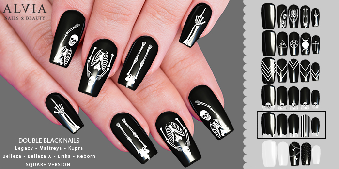 Square Double Black Nails 2.0 - 5 - Alaia Store