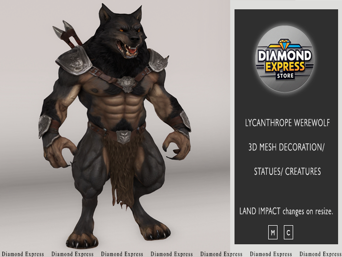 {DE} Lycanthrope Werewolf- static 3D mesh decoration