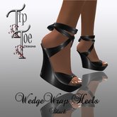 TIPTOE Wedge Wrapped Heels -Black