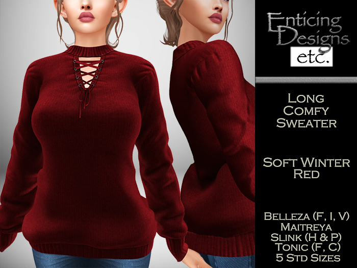 *ED Long Comfy Sweater - Red