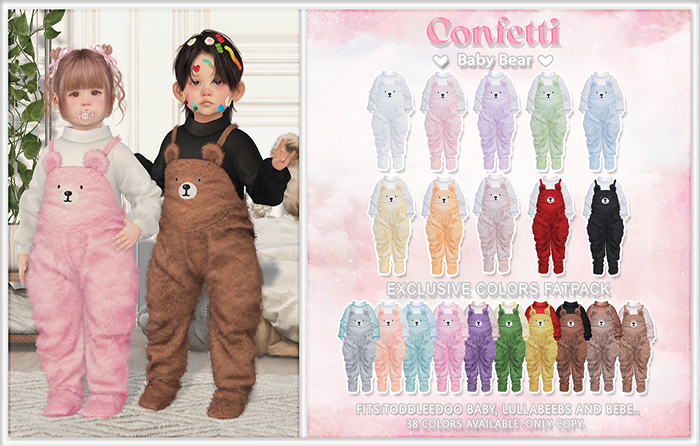 Confetti.  Baby Bear - Pink