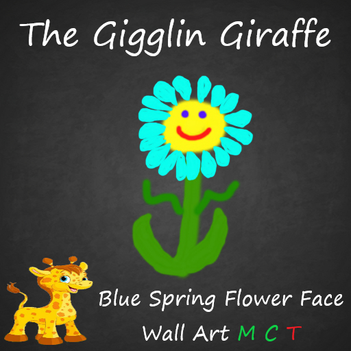 Blue Spring Flower Face Wall Art