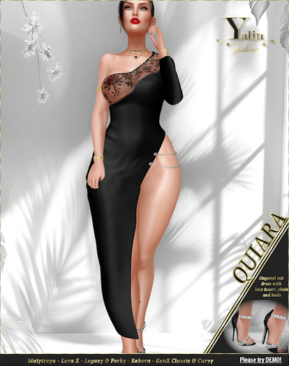 Yalin Fashion QUIARA Fatpack DIAGONAL CUT DRESS