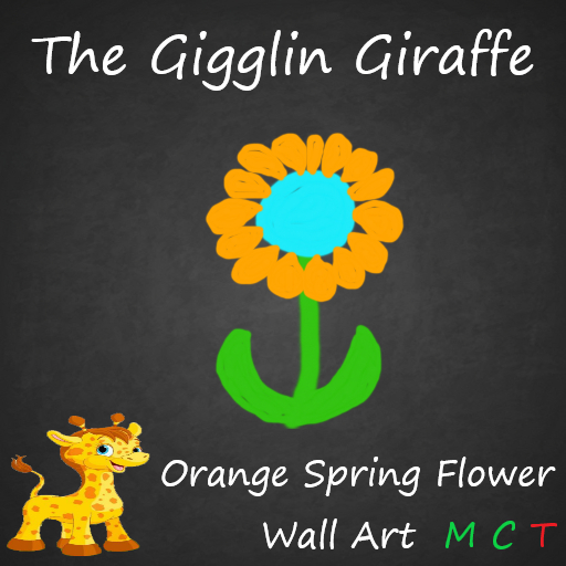 Orange Spring Flower Wall Art 
