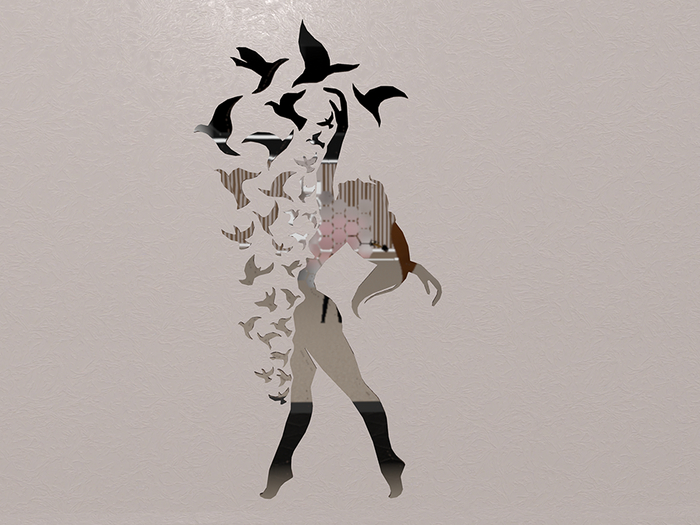 Box- D.N.Design - Woman Birds Mirror PBR